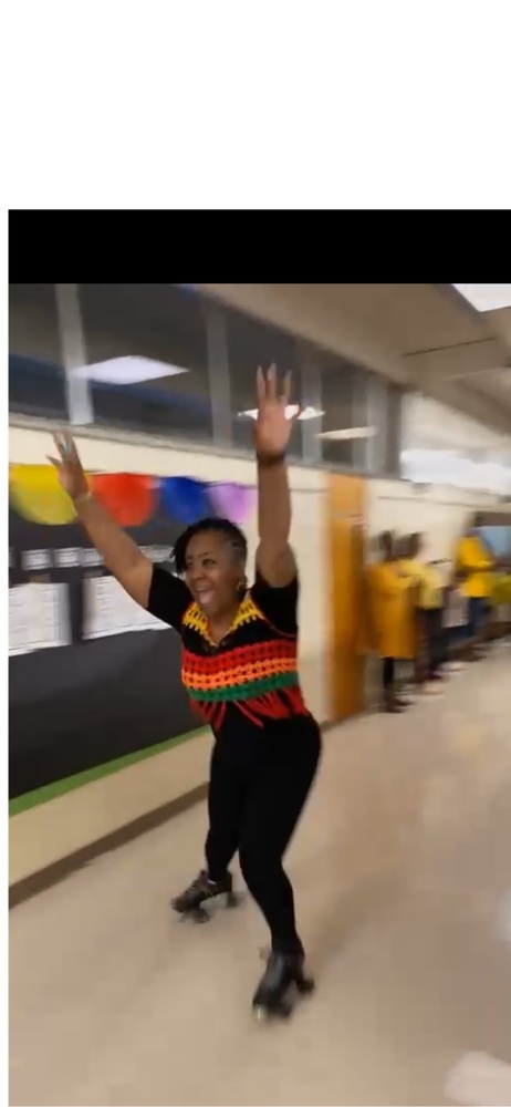 Dr. Evans Skating down the hallway