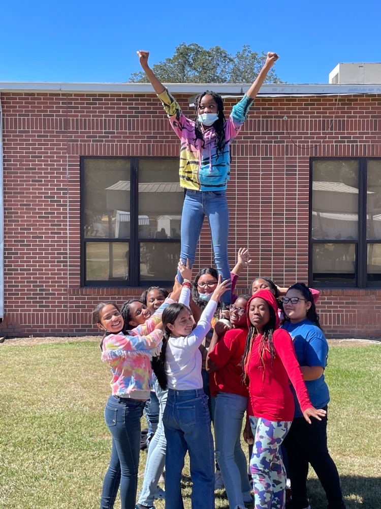 students making a pyramid